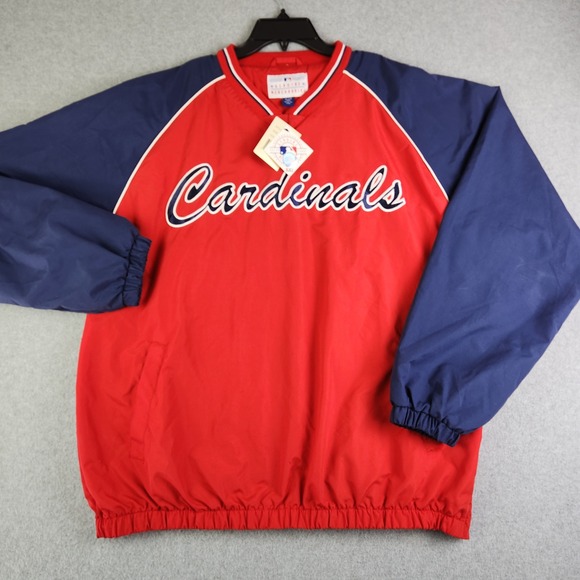 Mlb Genuine Merchandise Other - MLB St. Louis Cardinals Men's XL Red Navy Windbreaker Pullover V-Neck Side Zip